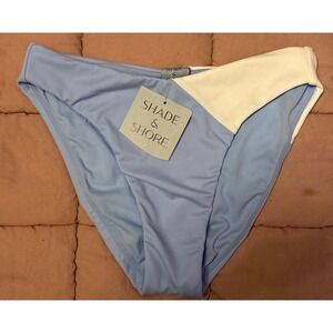 NEW Shade & Shore Women Blue Colorblock Bikini Bottom Swimwear, Size S